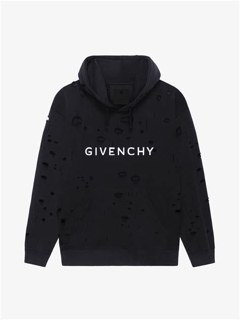 givenchy destroyed homme|GIVENCHY overlapped hoodie in destroyed fleece .